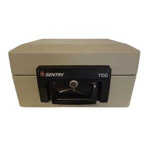 SENTRY 1150 Fireproof & Waterproof Safe Chest Lock box Portable Safety With Key